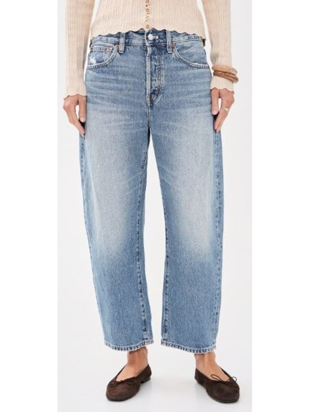 Madewell Pieced Barrel Leg Jeans Size 31 Light Wash NWT Women's
